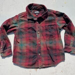 Boy's Billabong Flannel Multicolor Plaid L Beach Outdoor Camp Surf Hike 90s